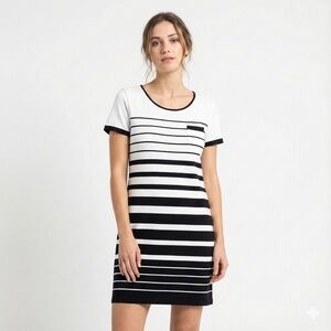 SAINT JAMES Polymide / Elastane Blend Short Sleeve Mini Dress Stretch US Sz 10